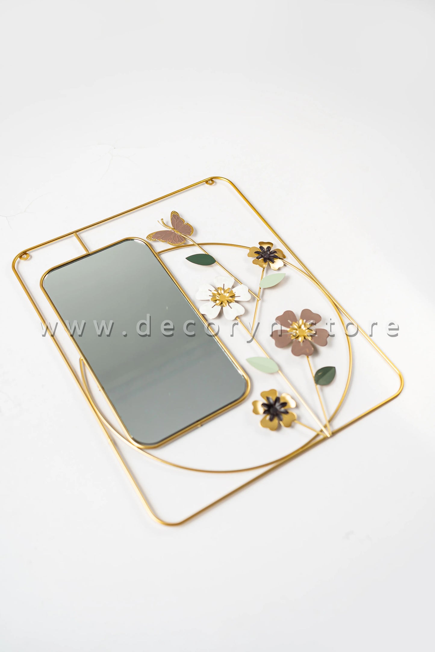 Golden Blossom Mirror Wall Frame