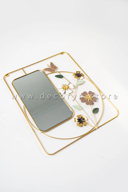 Golden Blossom Mirror Wall Frame