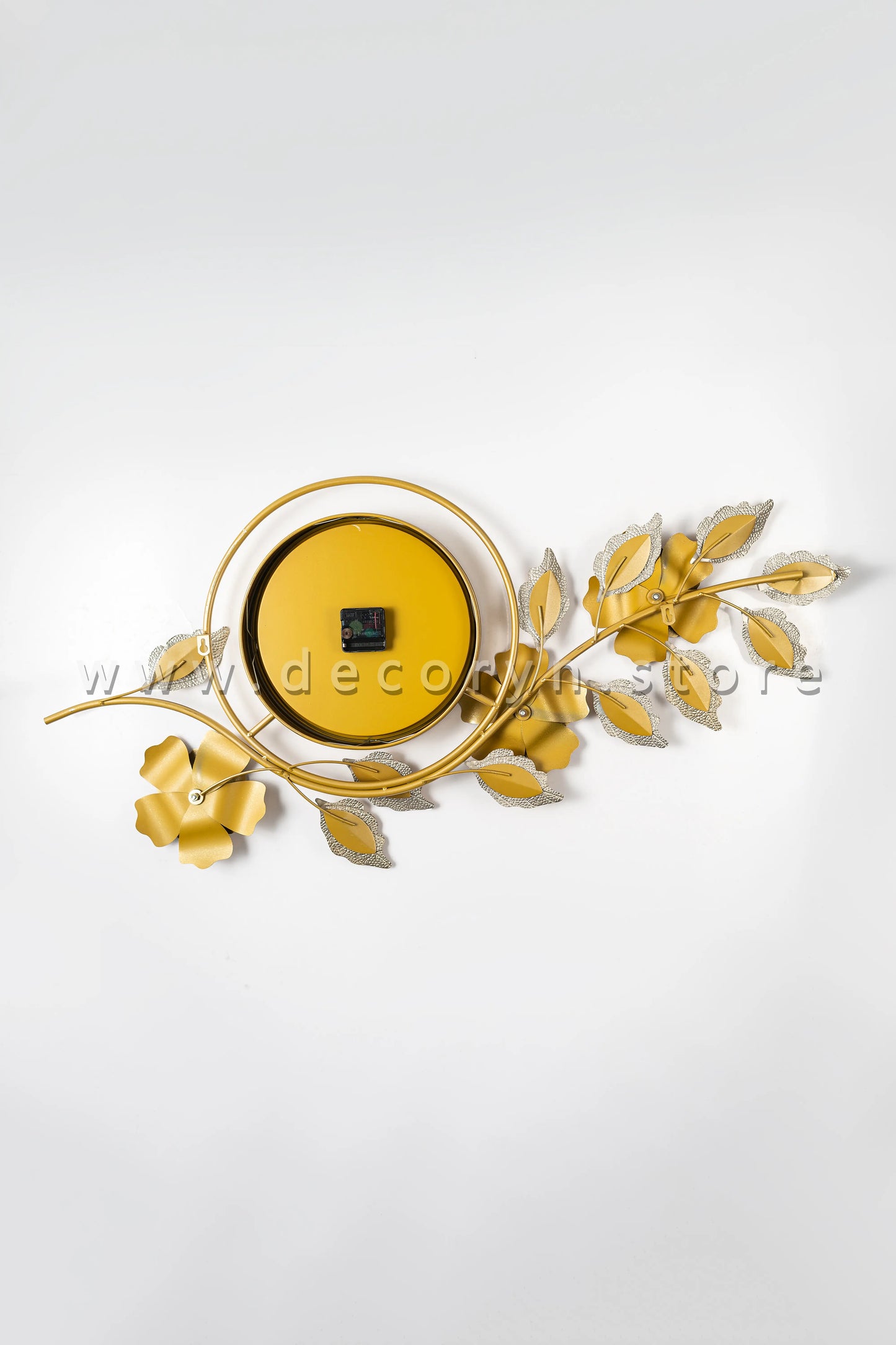 Golden Floral Grand Wall Clock