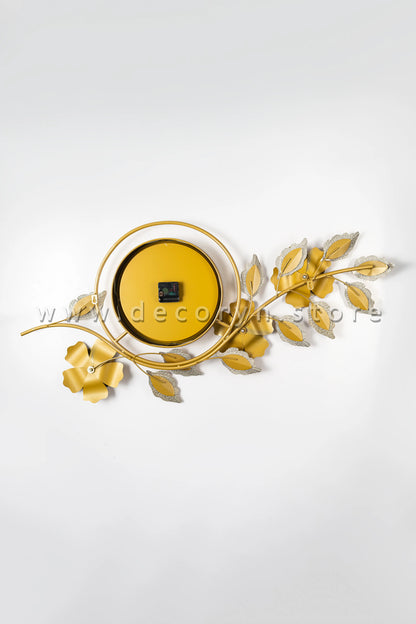 Golden Floral Grand Wall Clock
