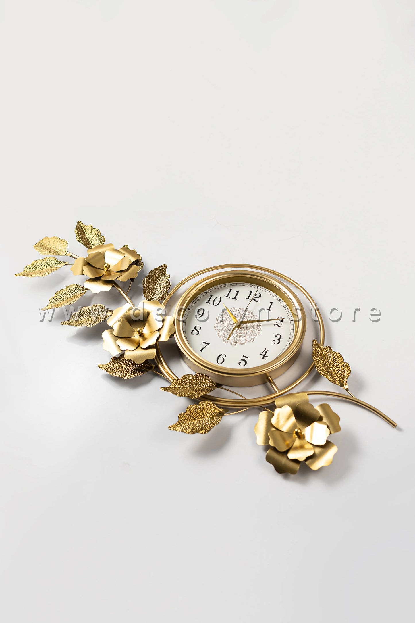 Golden Floral Grand Wall Clock