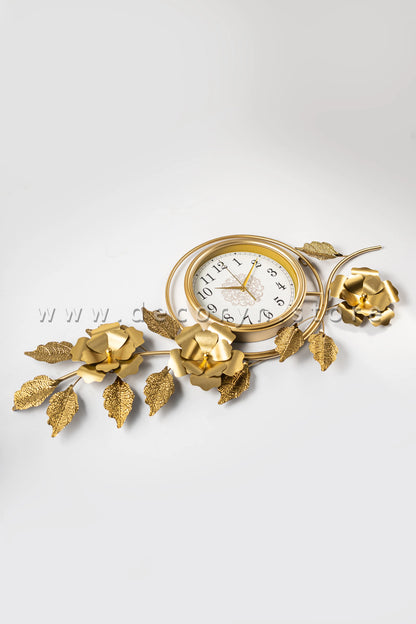 Golden Floral Grand Wall Clock