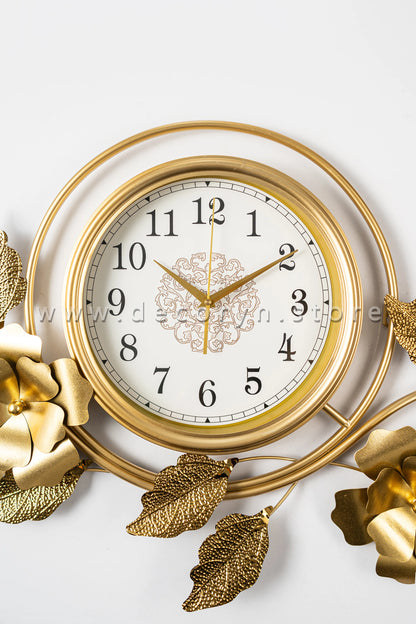 Golden Floral Grand Wall Clock