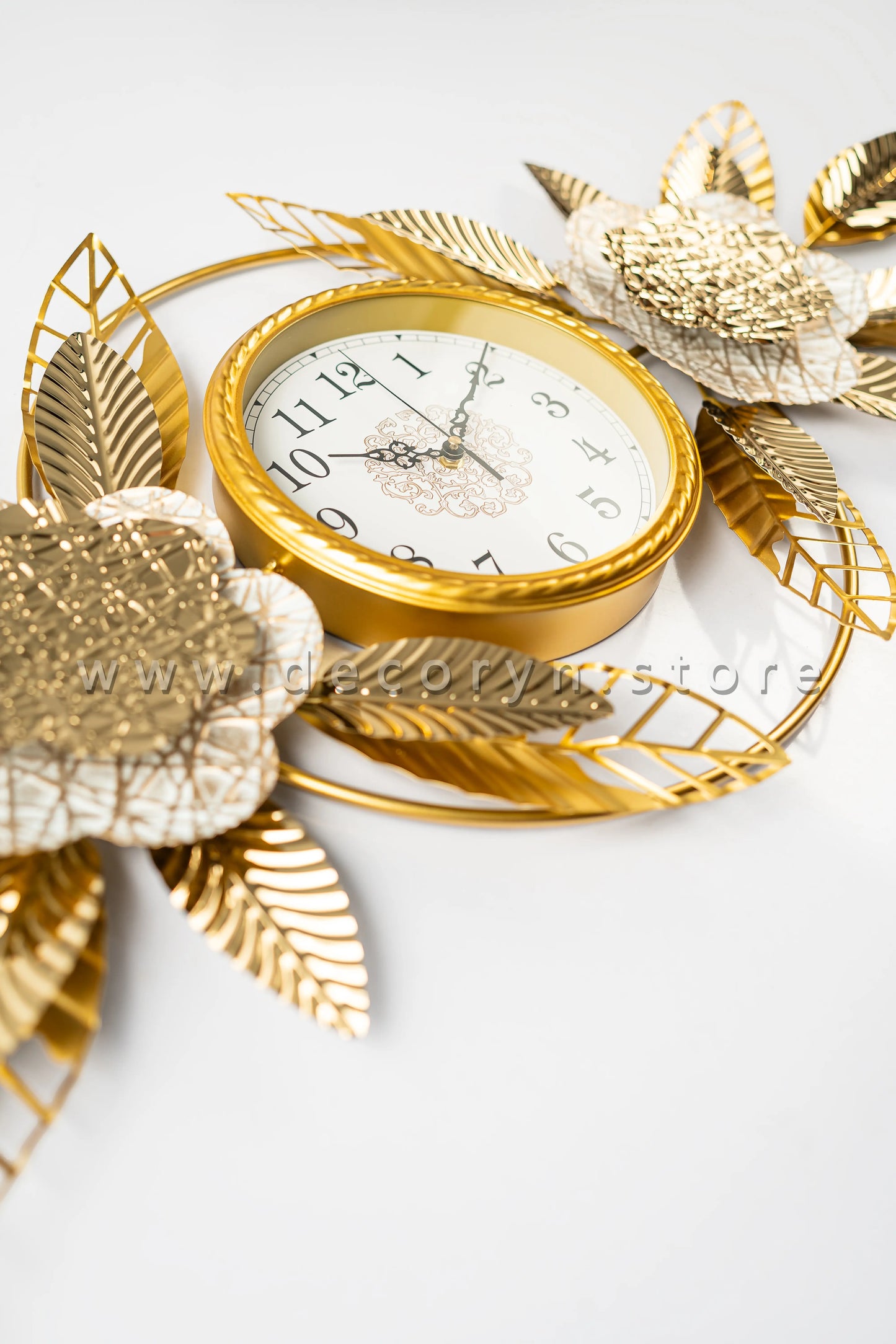 Golden Flora Luxe Wall Clock