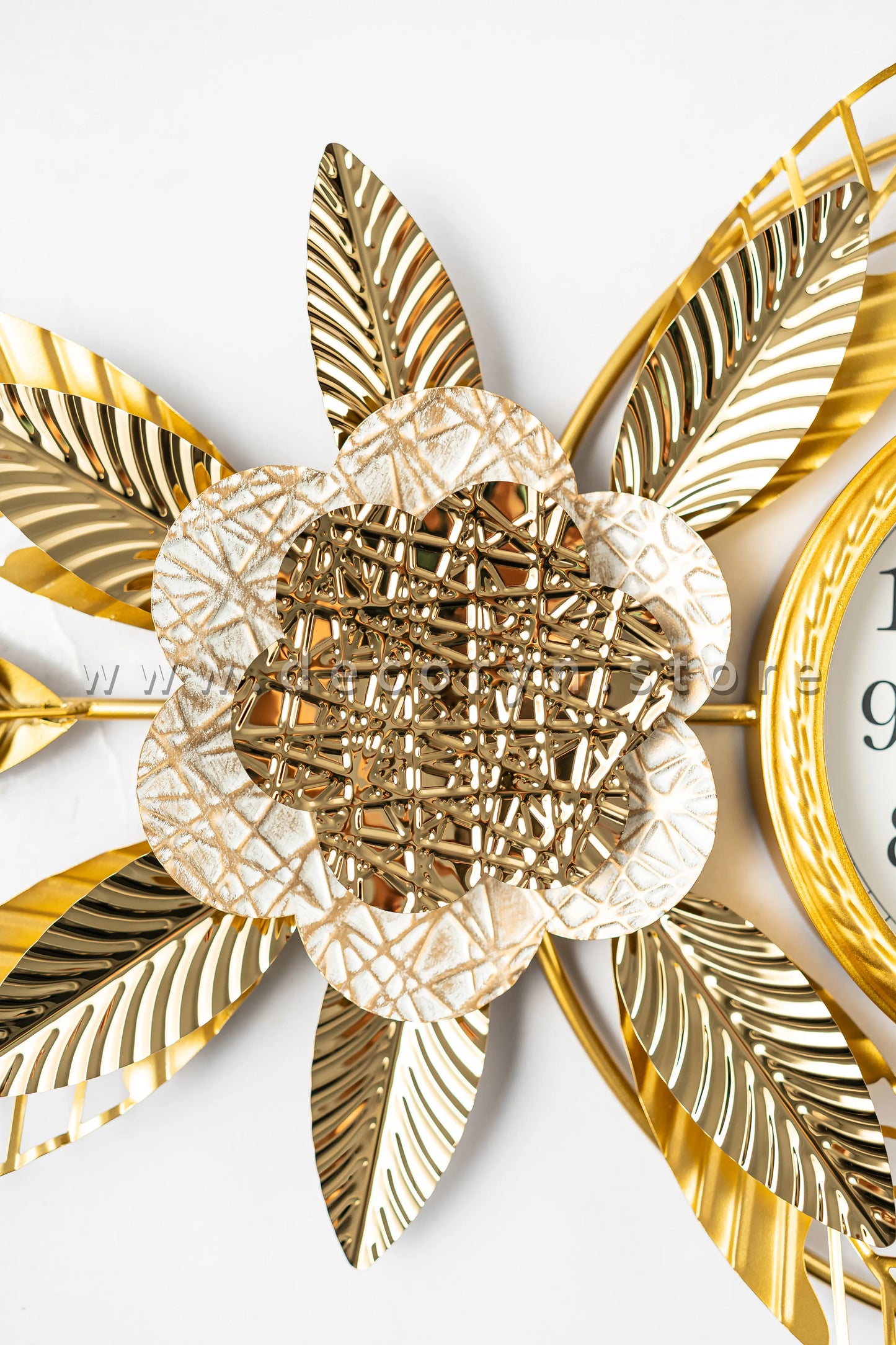 Golden Flora Luxe Wall Clock