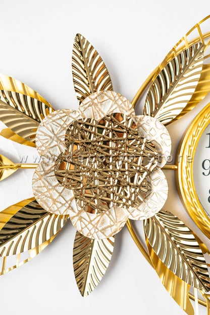 Golden Flora Luxe Wall Clock