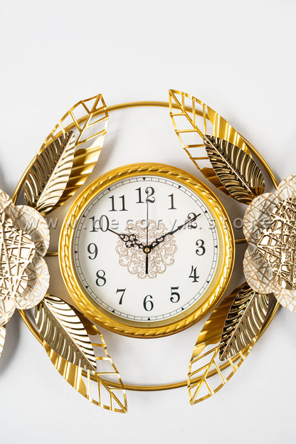 Golden Flora Luxe Wall Clock