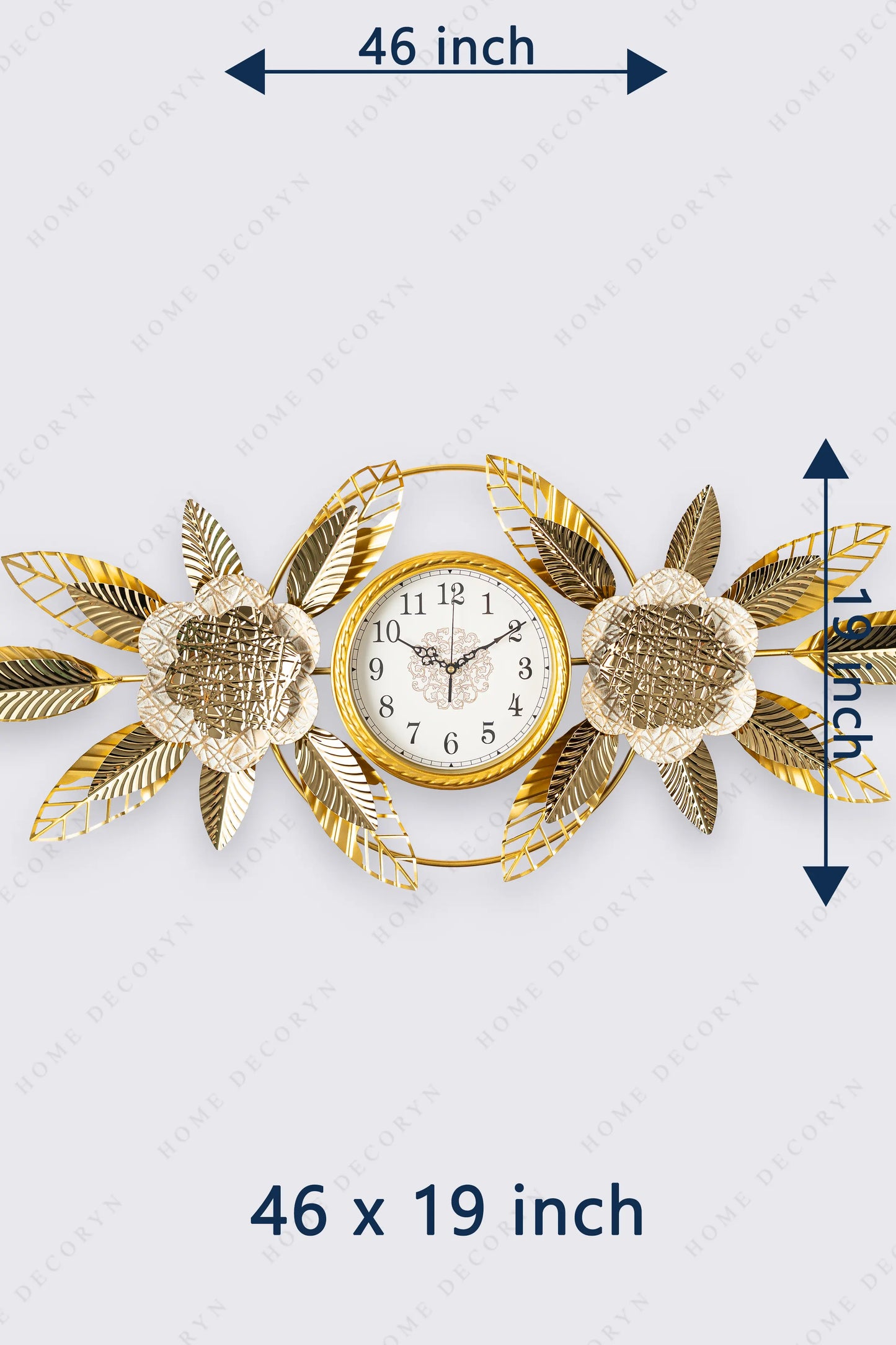 Golden Flora Luxe Wall Clock