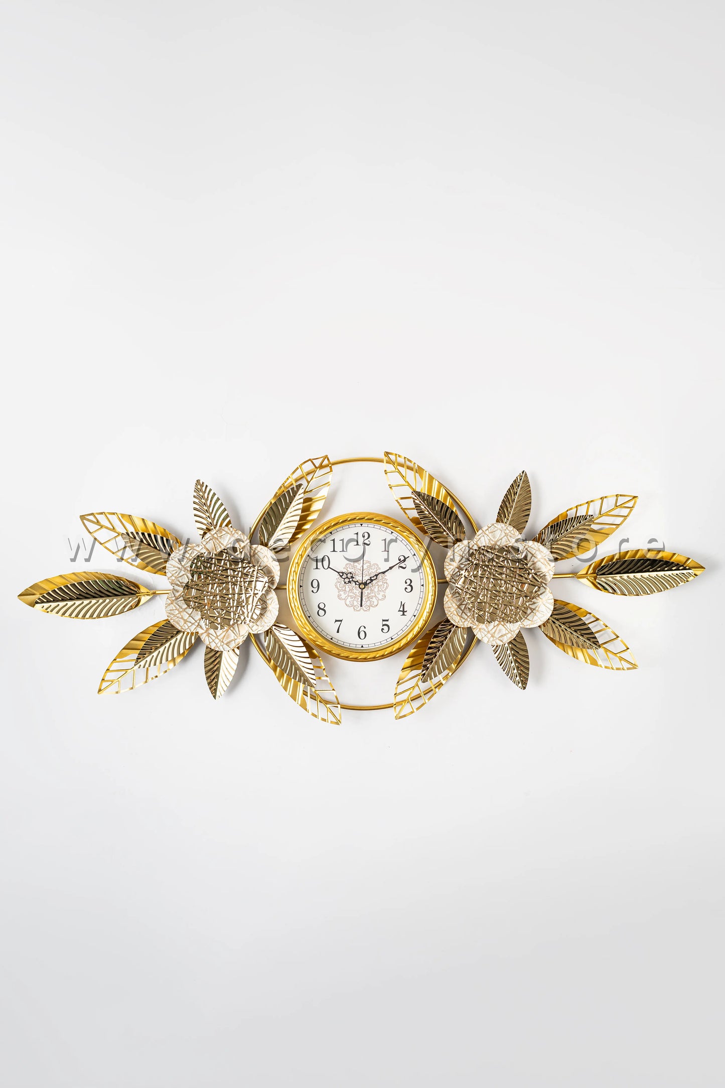 Golden Flora Luxe Wall Clock