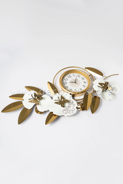 Golden Bloom Prestige Wall Clock