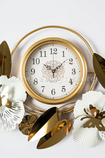 Golden Bloom Prestige Wall Clock