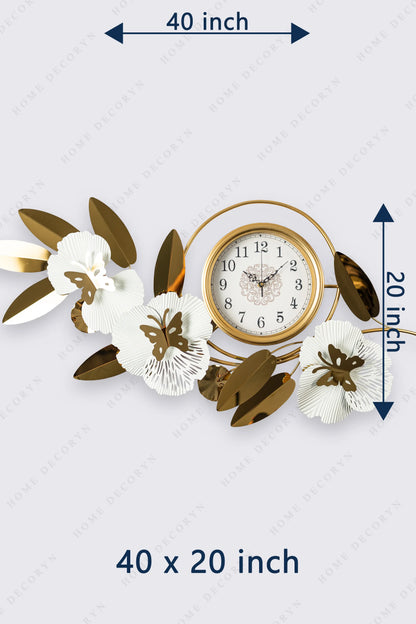 Golden Bloom Prestige Wall Clock