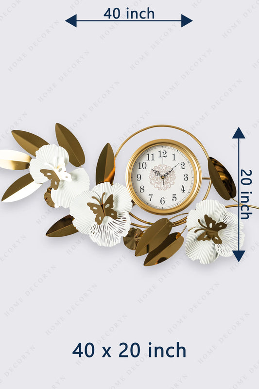 Golden Bloom Prestige Wall Clock