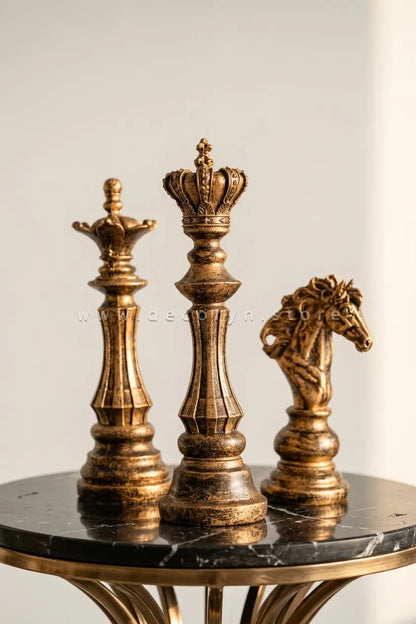 Royal Chess Collection Decorative Sculptures (Set of 3)
