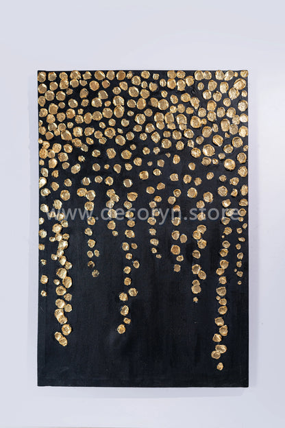 Golden Rainfall 3D Abstract Painting
