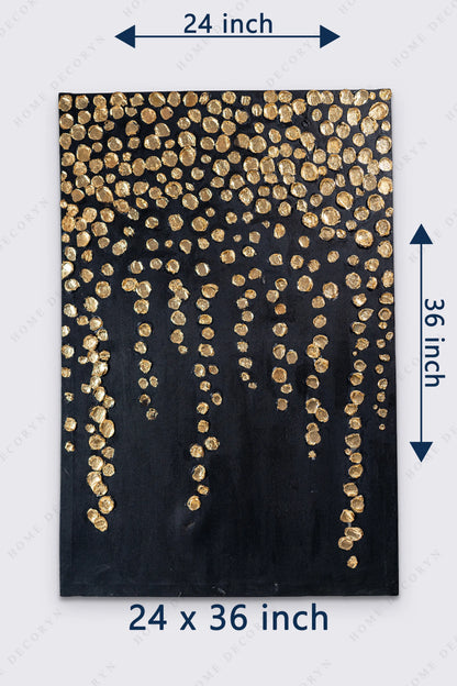 Golden Rainfall 3D Abstract Painting