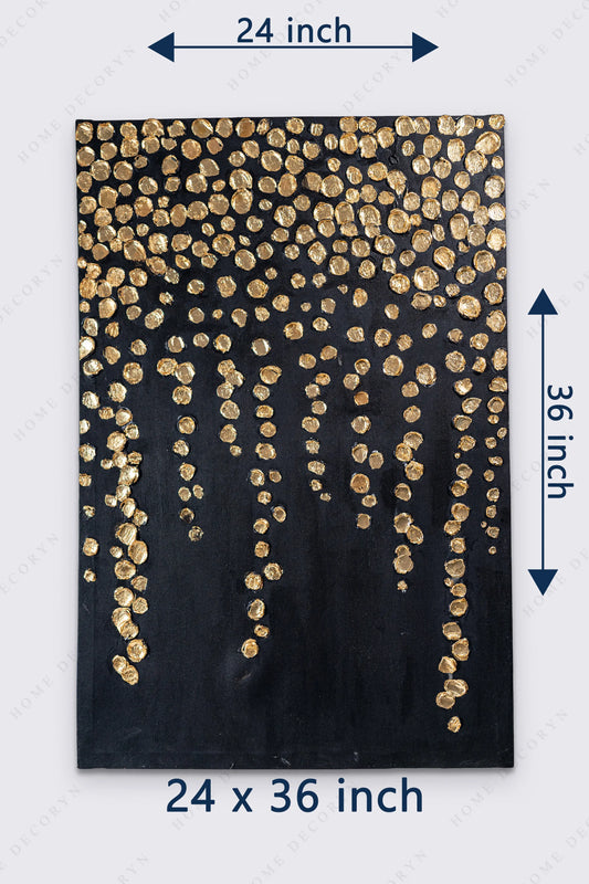 Golden Rainfall 3D Abstract Painting