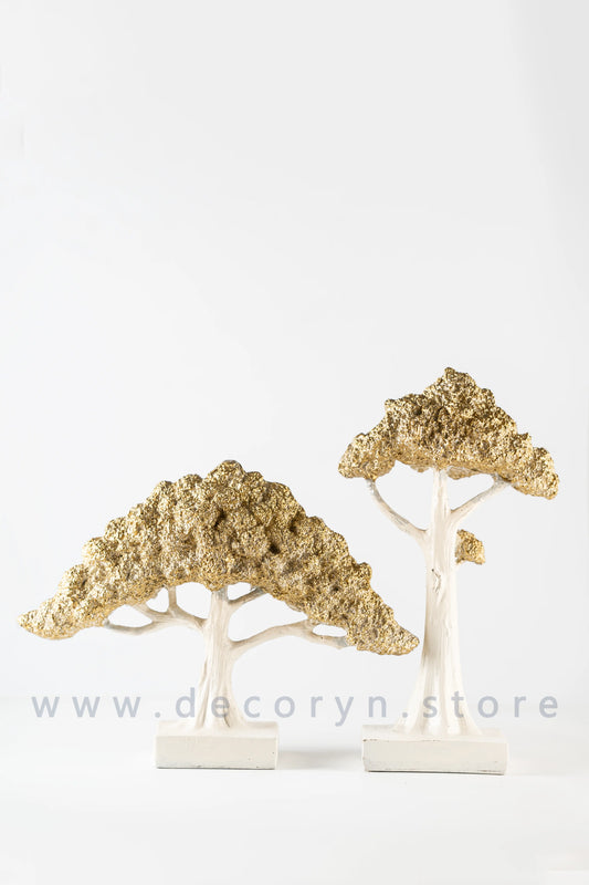 Evergreen Miniature Tree Décor Set - Golden(Pack of 2)