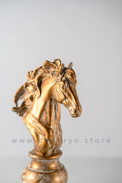 Royal Chess Collection Decorative Sculptures - Golden (Set of 3)