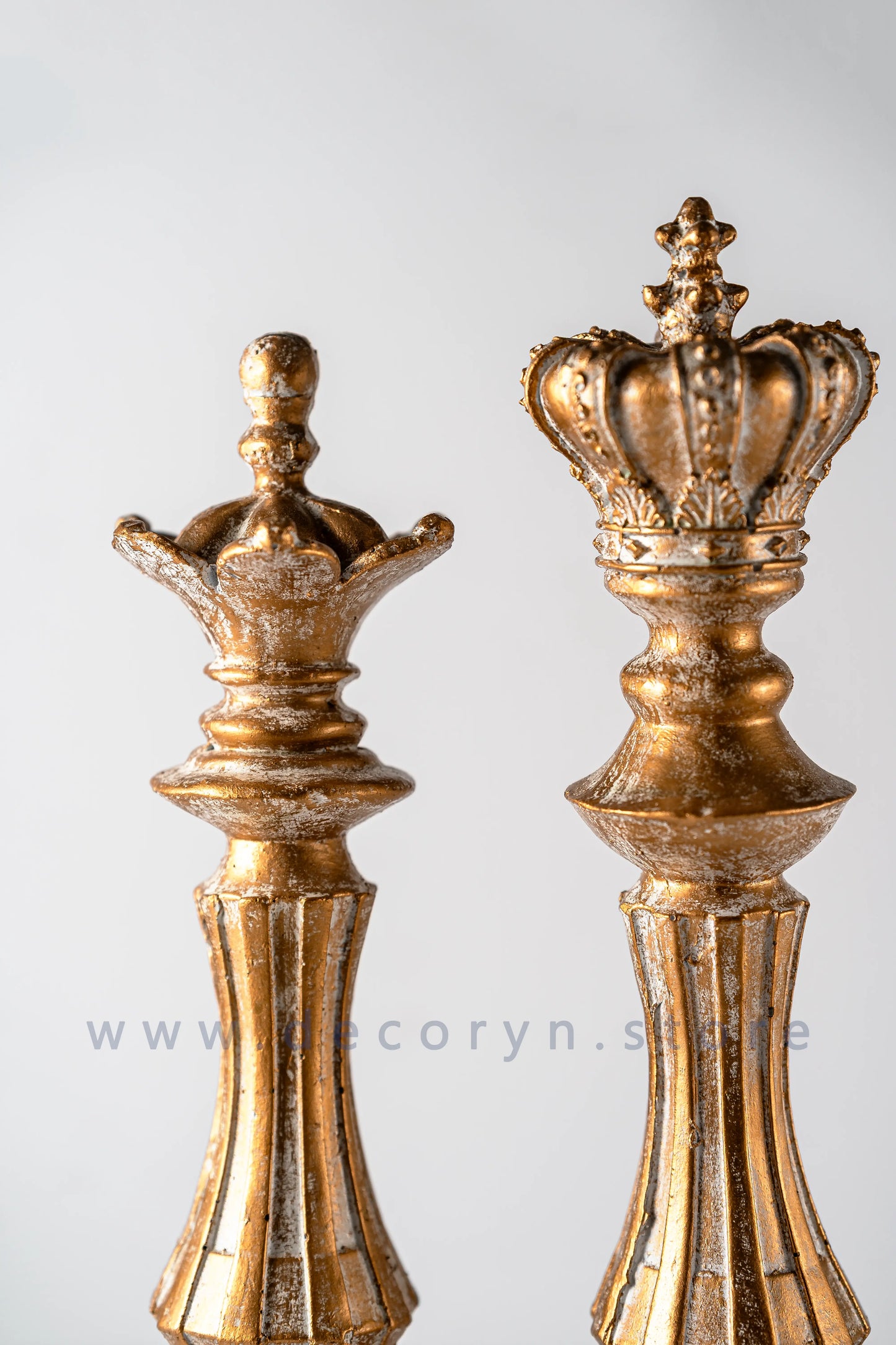 Royal Chess Collection Decorative Sculptures - Golden (Set of 3)