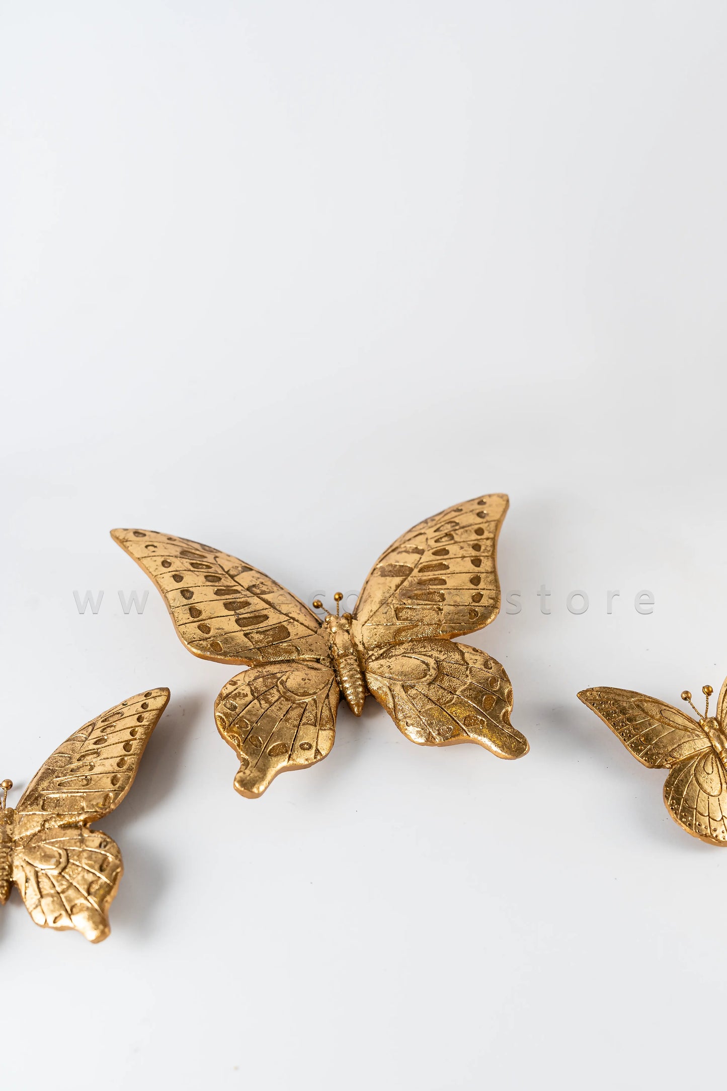 Golden Butterfly Wall Décor Set (Pack of 3)