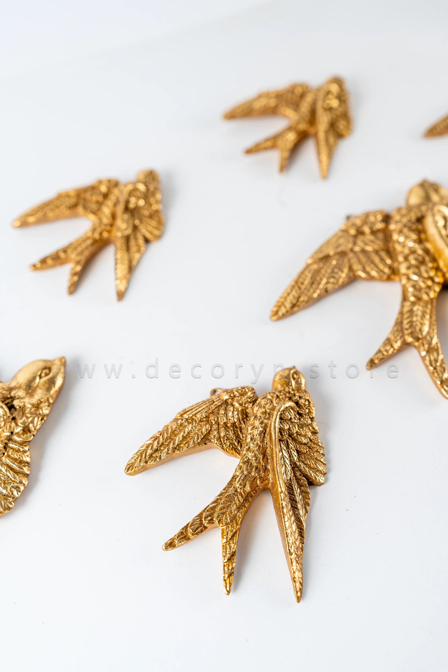 Soaring Sparrows Wall Sculpture Set - Golden (Pack of 6)