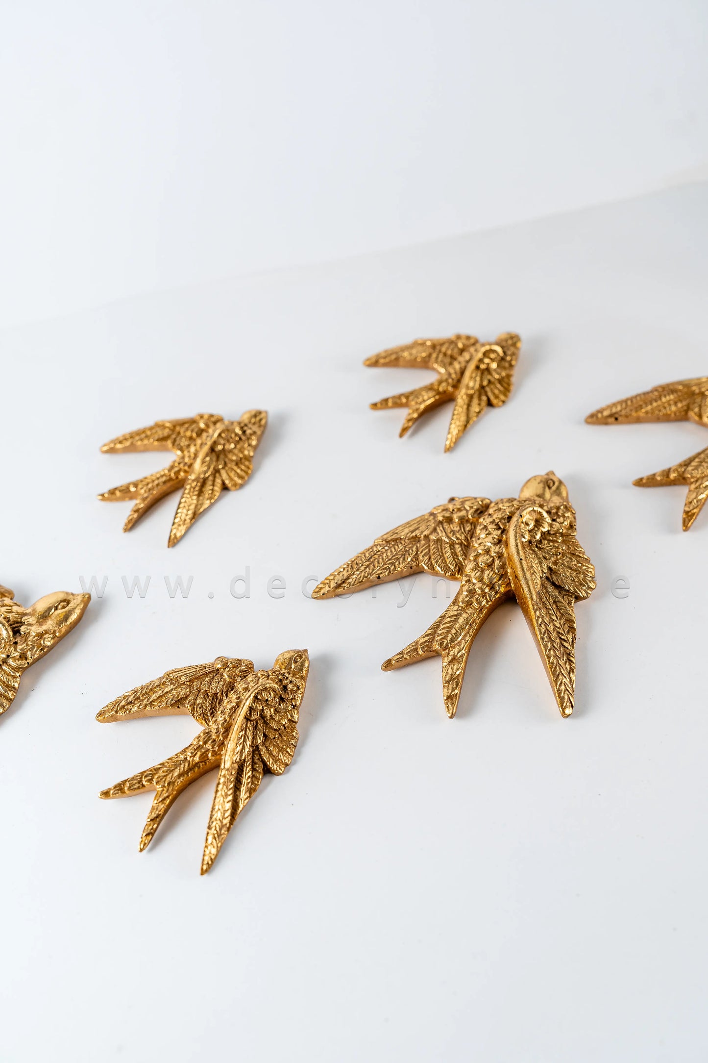Soaring Sparrows Wall Sculpture Set - Golden (Pack of 6)