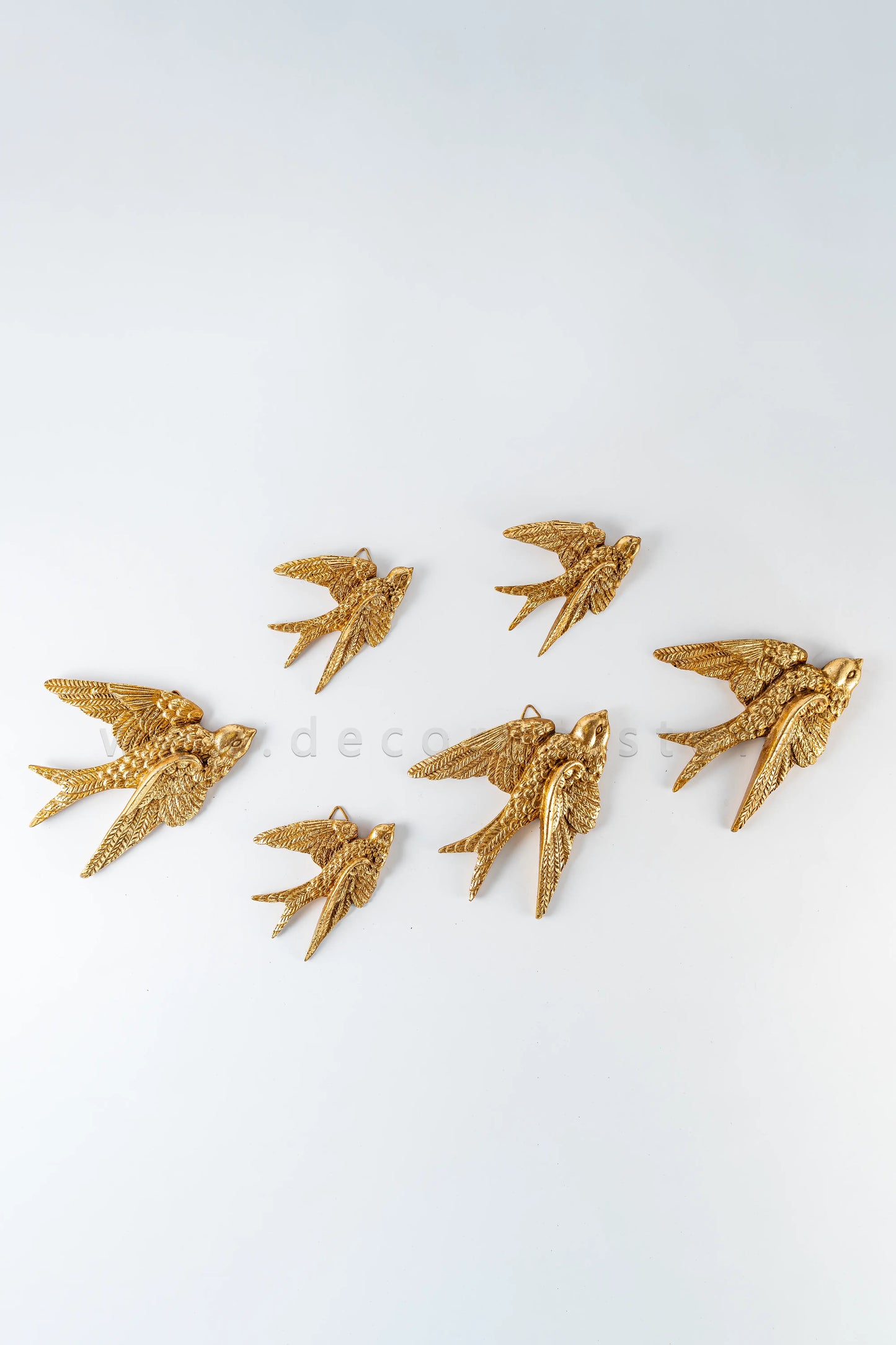 Soaring Sparrows Wall Sculpture Set - Golden (Pack of 6)