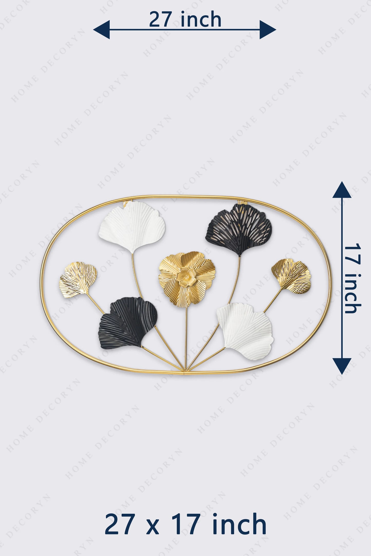 Golden Bloom Oval Metal Frame