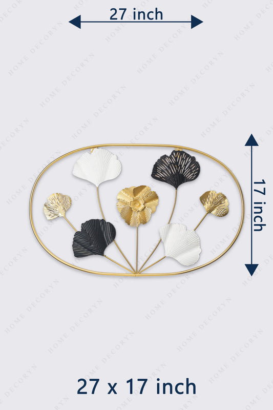 Golden Bloom Oval Metal Frame