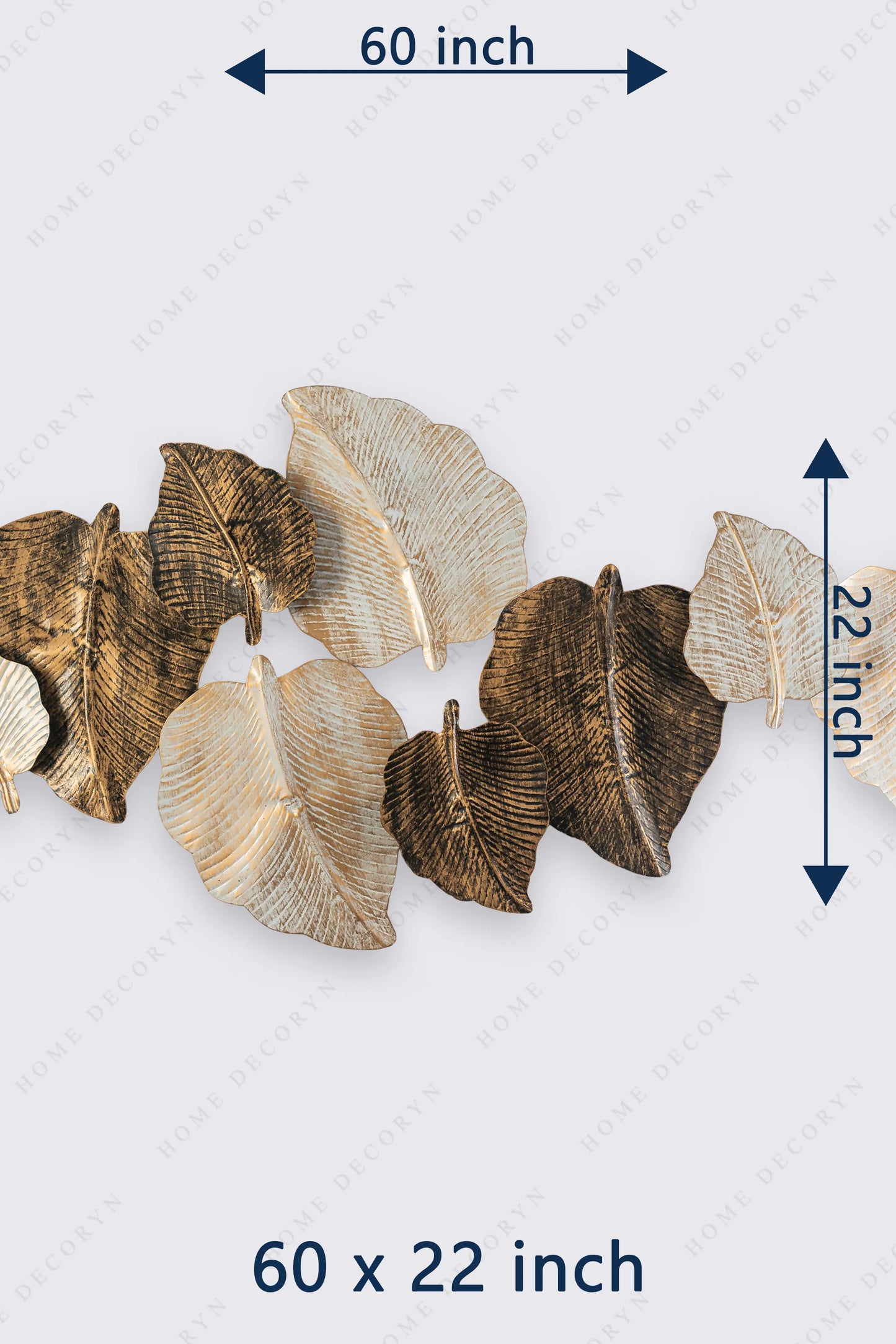 Large Metallic Leaf-Shaped Wall Hanging