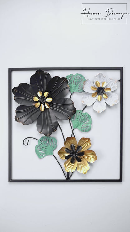 Metal Square Wall Motif For Home Decoration